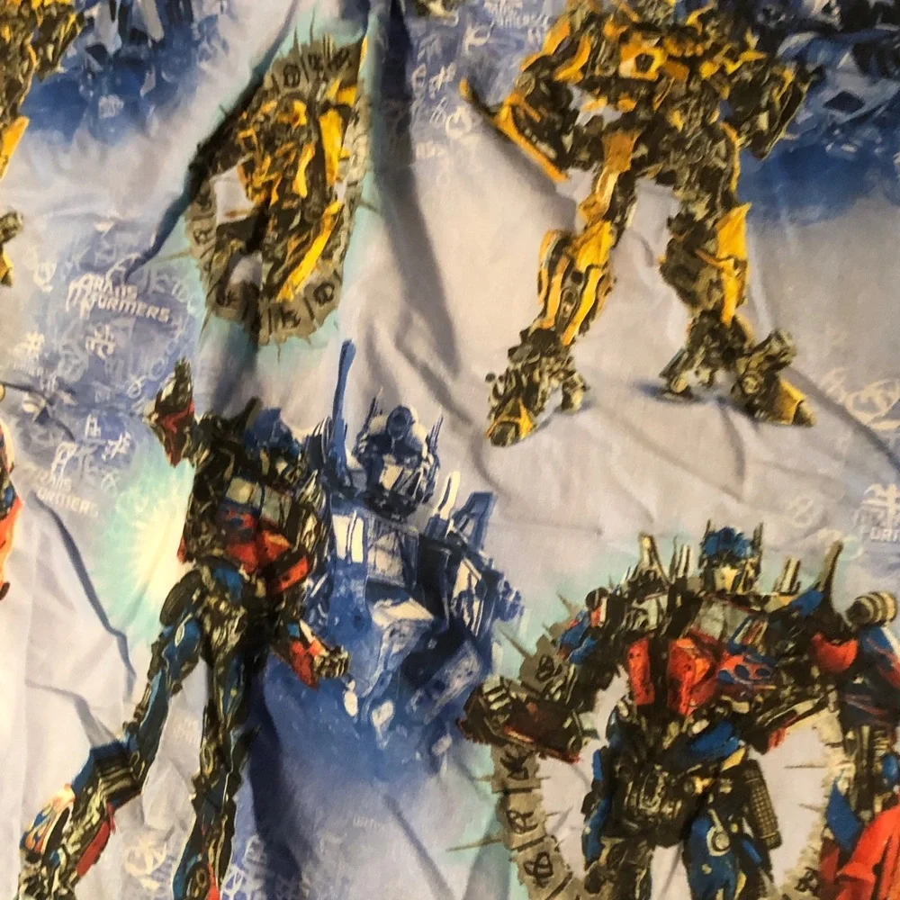 Transformers Print Kids Bedding Panel - Blue, Red, Yellow